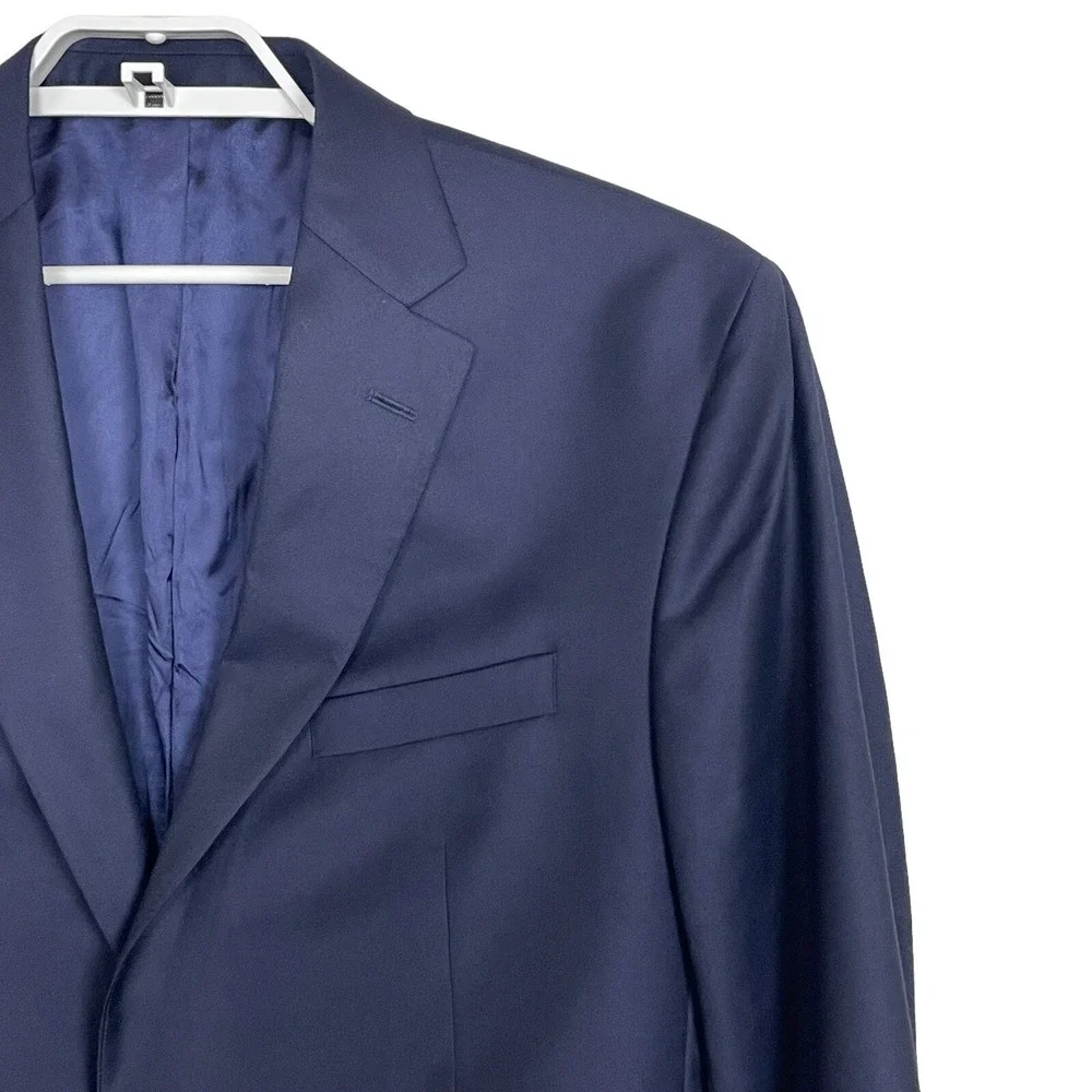 Saks Fifth Avenue Ing‎ Loro Piana Navy Blue Wool Four Seasons 44L Blazer